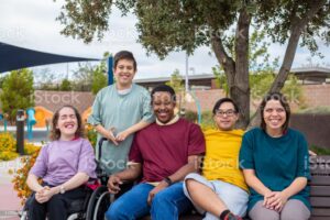 group of disabled persons